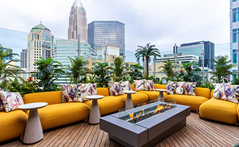 Lounge at Merchant & Trade rooftop restaurant